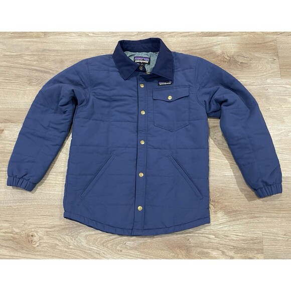 Patagonia Quilted Jacket Shacket Youth Kids Size Medium (10) Navy Blue - Picture 1 of 7